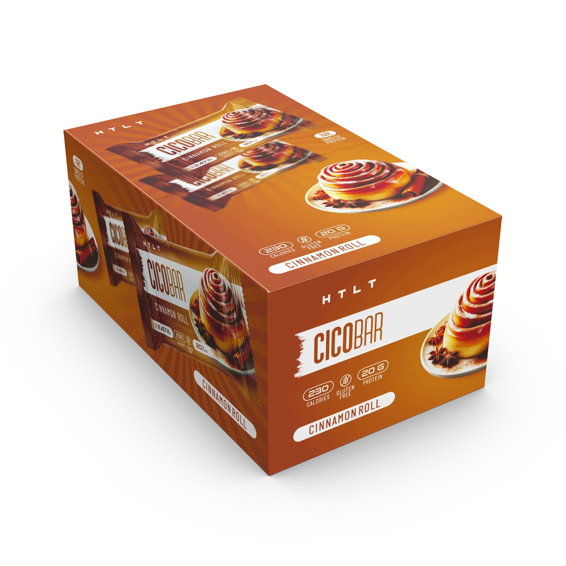 HTLT CicoBar Protein Snack Bar Cinnamon Roll x 12