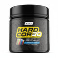 Black container of HTLT Hard Core 3D pre-workout supplement on a white background