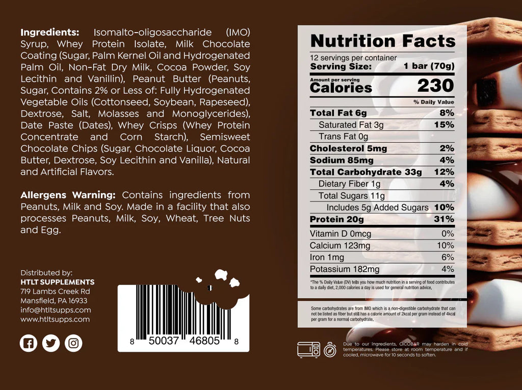 HTLT CicoBar Protein Snack Bar S'Mores x 12